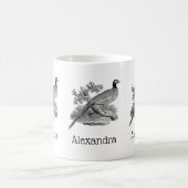 Mug Vintage faisan Jeu Oiseau Dessin BW (Centre)