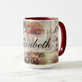Mug Vintage Fall Scenery cottage jardin fleuri feuille (Devant droit)