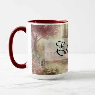 Mug Vintage Fall Scenery cottage jardin fleuri feuille