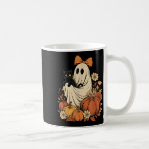Mug Vintage Fantôme d'Halloween tenant un chat noir Su