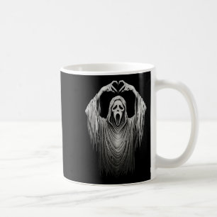 Mug Vintage Fantôme Visage Coeur Panneau Mains Horreur
