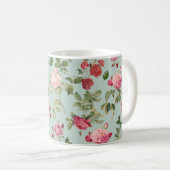 Mug Vintage Farmhouse Pink Floral Rose (Devant droit)