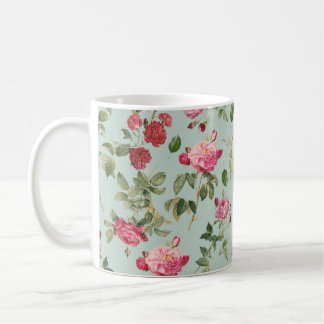 Mug Vintage Farmhouse Pink Floral Rose