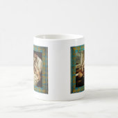 Mug Vintage fille et deux chiens Grunge encadrée (Centre)