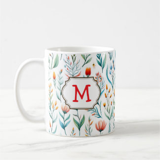 Mug Vintage fleur sauvage nom personnalisation