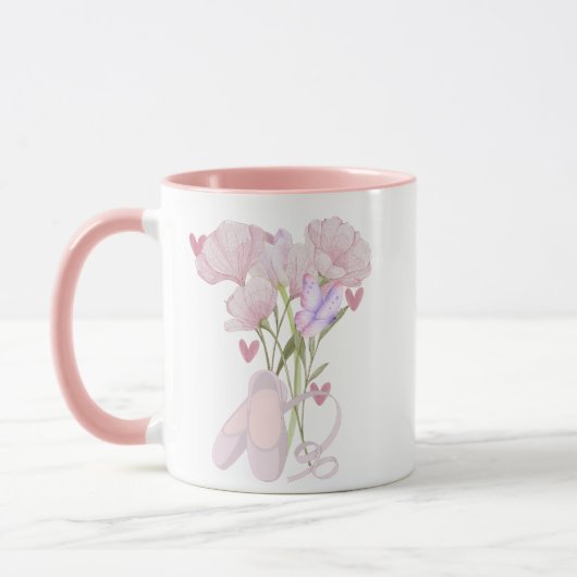 Mug Vintage Floral Ballet Slippers Aesthetic Coffee (Gauche)