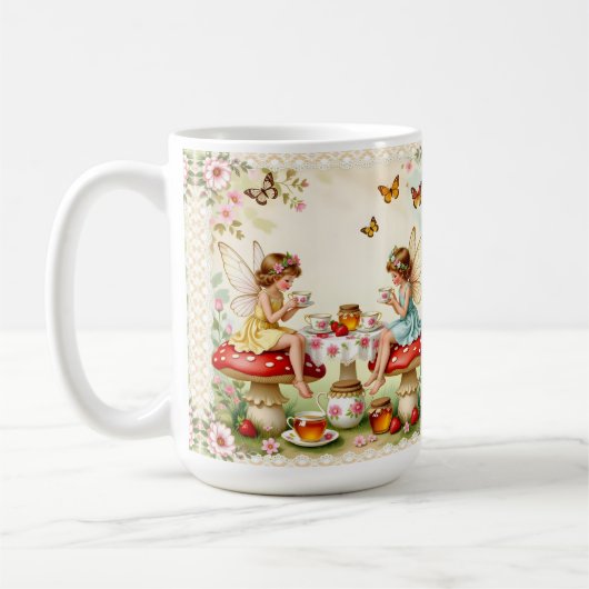 Mug Vintage floral fairy picnic garden (Gauche)