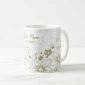 Mug Vintage Floral Greenery Elegant Wedding Party (Devant droit)
