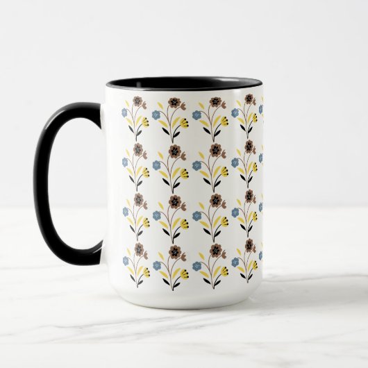 Mug Vintage Floral Pattern – Retro Botanical Seamless  (Gauche)