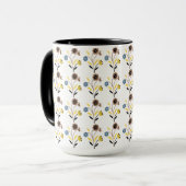 Mug Vintage Floral Pattern – Retro Botanical Seamless  (Devant gauche)