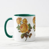 Mug Vintage Floral Rose Jaune Vert (Gauche)