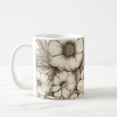 Mug Vintage Floral Sepia Motif (13) (Gauche)