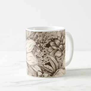 Mug Vintage Floral Sepia Motif (3)