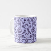 Mug Vintage Florentine Damask (Monogramme) (Lilac) (Devant gauche)