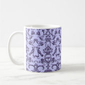 Mug Vintage Florentine Damask (Monogramme) (Lilac) (Gauche)