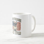 Mug Vintage Frenchie Papa Drapeau Américain (Devant droit)