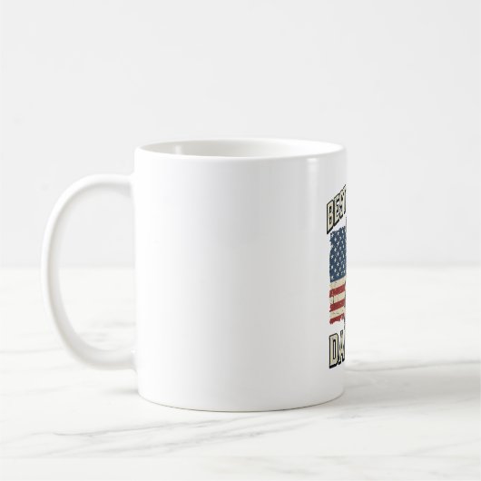 Mug Vintage Frenchie Papa Drapeau Américain (Gauche)