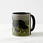 Mug Vintage frontière collie chien de brebis (Devant droit)