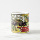 Mug Vintage Fruit Crate Art Étiquette, Plums impériaux (Centre)