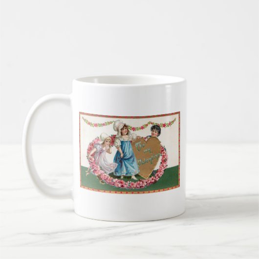 Mug Vintage Gold Heart Floral Valentine (Gauche)