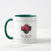 Mug Vintage Grand Berries Fraises Ajouter Votre Nom (Gauche)