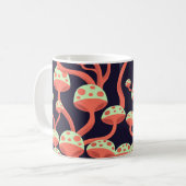 Mug Vintage Graphics Champignons Motif sans couture (Devant gauche)