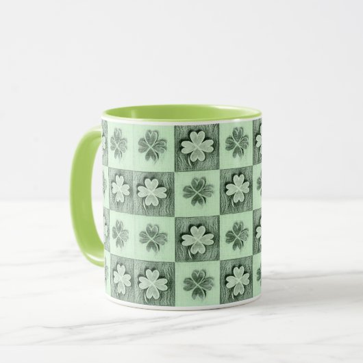 Mug Vintage Green St Patrick rétro shamrock motif (Devant gauche)