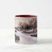 Mug Vintage hiver Pays Scène Noël Cadeau (Centre)