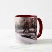 Mug Vintage hiver Pays Scène Noël Cadeau (Devant droit)