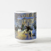 Mug Vintage hiver Ville Noël Cheval tiré traîneau (Centre)
