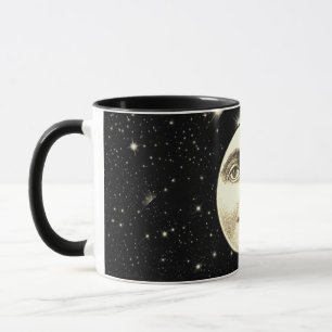 Mug Vintage homme dans la lune plein visage noir sépia