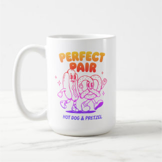 Mug Vintage Hot Dog and Pretzel Mascot - Retro
