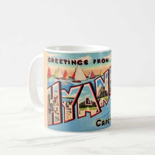 Mug Vintage Hyannis MA Salutations (Devant gauche)