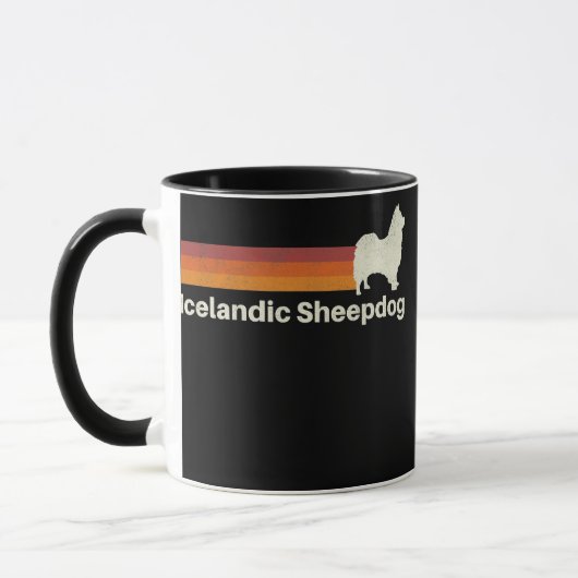 Mug Vintage Islandais Sheepdog Retro Maman Papa Chien  (Gauche)
