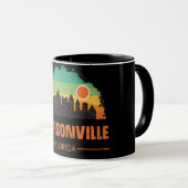 Mug Vintage Jacksonville City Floride Retro Stripe (Devant droit)