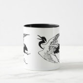 Mug Vintage Japanese Drawing of a Crane (Centre)