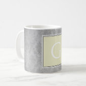 Mug Vintage jaune damassé (Devant gauche)