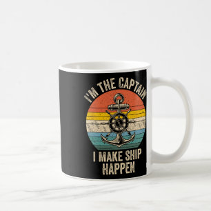 Mug Vintage Je suis le capitaine que je fais bateau à
