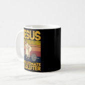 Mug Vintage Jésus Le Deadlifter ultime Christian G (Devant gauche)