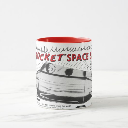 Mug Vintage Jet Rocket Space Ship (Centre)