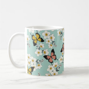 Mug Vintage joli romantique coude fleurs sauvages patt