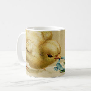 Mug Vintage Joyeux Poussette de Pâques avec Fleurs Ble