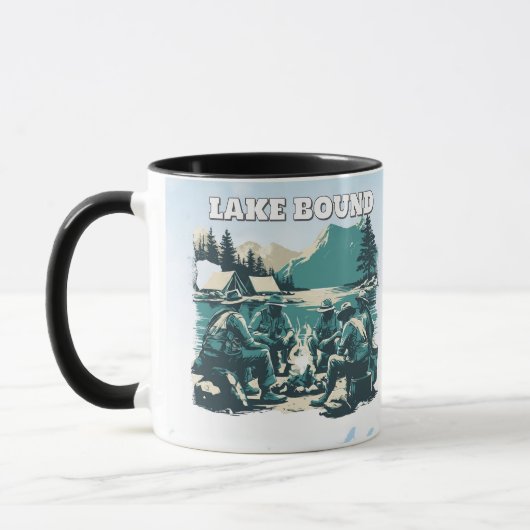 Mug Vintage Lake Bound Camping Campfire Graphic (Gauche)