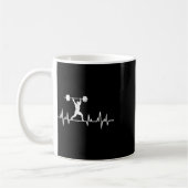 Mug Vintage levage Powerlifting Bodybuilding Heartbea (Gauche)