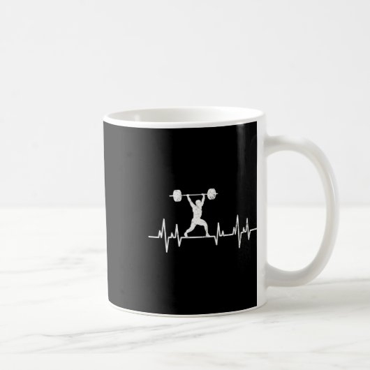 Mug Vintage levage Powerlifting Bodybuilding Heartbea (Droite)