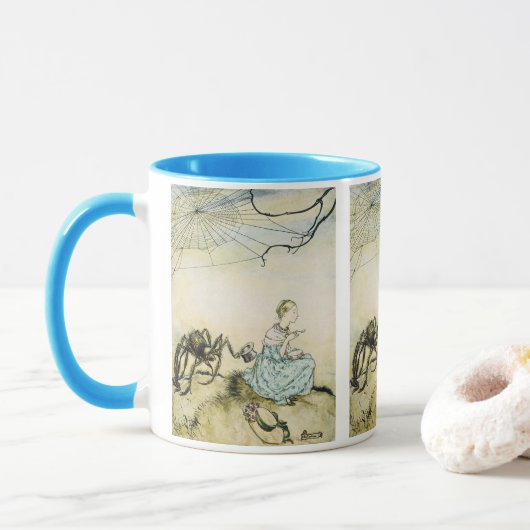 Mug Vintage Little Miss Muffet par Arthur Rackham (Avec donut)