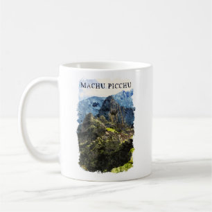Mug Vintage Machu Picchu Pérou Aquarelle Peinture