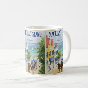 Mug Vintage Mackinac Island Michigan avec cadeau Fleur