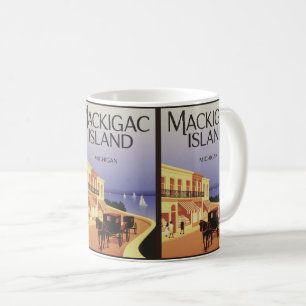 Mug Vintage Mackinac Island Michigan avec cadeau Fleur