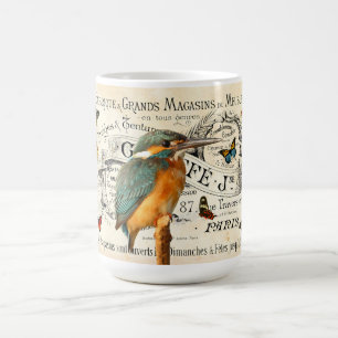 Mug Vintage Martin-Pêcheur & Papillons Publicité Franç